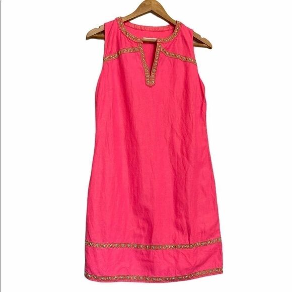 Vineyard Vines Shimmer Linen Sleeveless Dress 00 - Picture 1 of 7